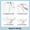 Corelle Dinnerware- Lightweight Urban Arc 16-piece Dinnerware Set, Service for 4