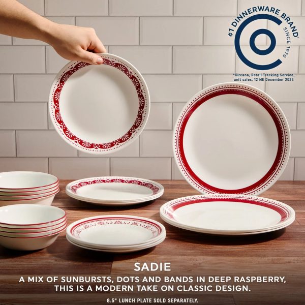 Corelle Dinnerware- Lightweight Sadie 16-piece Dinnerware Set, Service for 4