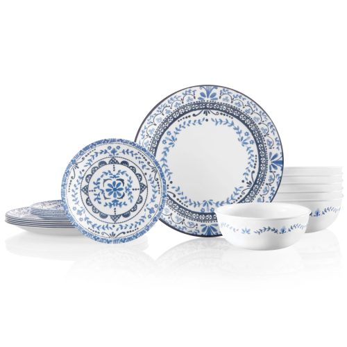 Corelle Dinnerware- Lightweight Portofino 18-piece Dinnerware Set, Service for 6