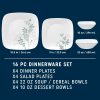 Corelle Dinnerware- Lightweight Amalie 16-piece Dinnerware Set, Service for 4