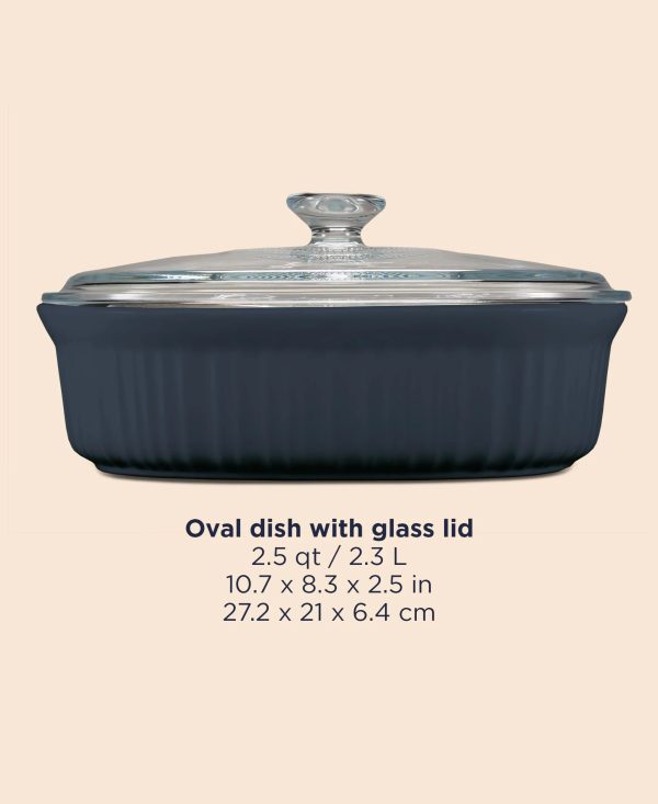 Corelle Dinnerware- Lightweight French Colors 2.5-quart Oval Baking Dish, Navy Corelle Dinnerware- Lightweight French Colors 2.5-quart Oval Baking Dish, Navy