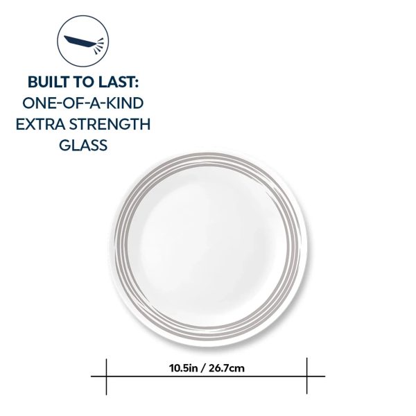 Corelle Dinnerware- Lightweight Brushed Silver 10.25 Dinner Plate