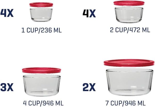 Corelle Dinnerware- Lightweight Anchor Hocking 26 Piece Glass Storage Containers with Lids (13 Glass Food Storage Containers & 13 Red SnugFit Lids) Corelle Dinnerware- Lightweight Anchor Hocking 26 Piece Glass Storage Containers with Lids (13 Glass Food Storage Containers & 13 Red SnugFit Lids)