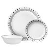 Corelle Dinnerware- Lightweight City Block 18-piece Mugless Dinnerware Set, Service for 6