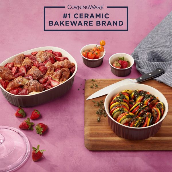 Corelle Dinnerware- Lightweight French Colors 12-piece Bakeware Set, Cabernet Corelle Dinnerware- Lightweight French Colors 12-piece Bakeware Set, Cabernet