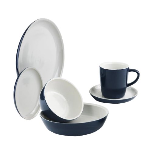 Corelle Dinnerware- Lightweight 6-piece Midnight Blue Dinnerware Set , Service for 1
