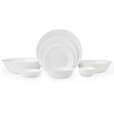 Corelle Dinnerware- Lightweight Winter Frost White 50-piece Dinnerware Set, Service for 8, EXCLUSIVE