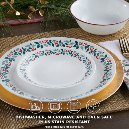 Corelle Dinnerware- Lightweight Winter Berries 18-pc Dinnerware Set, Service for 6