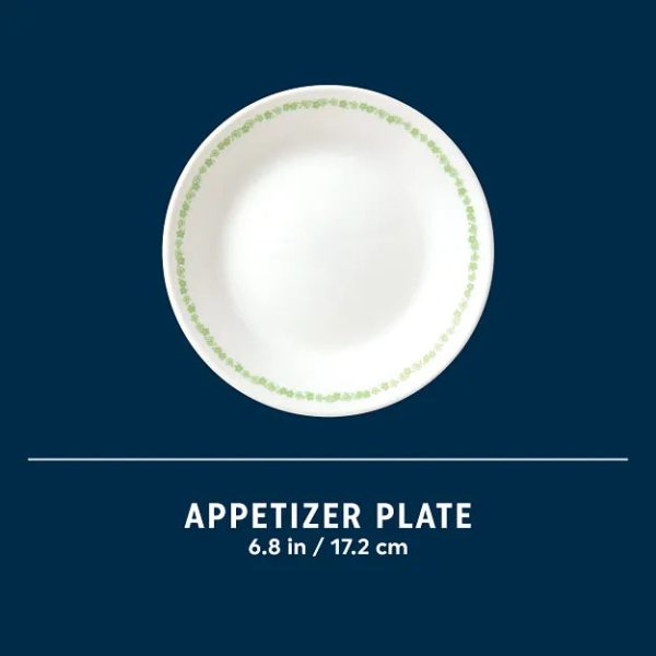 Corelle Dinnerware- Lightweight Spring Blossom Green 6.75 Appetizer Plate