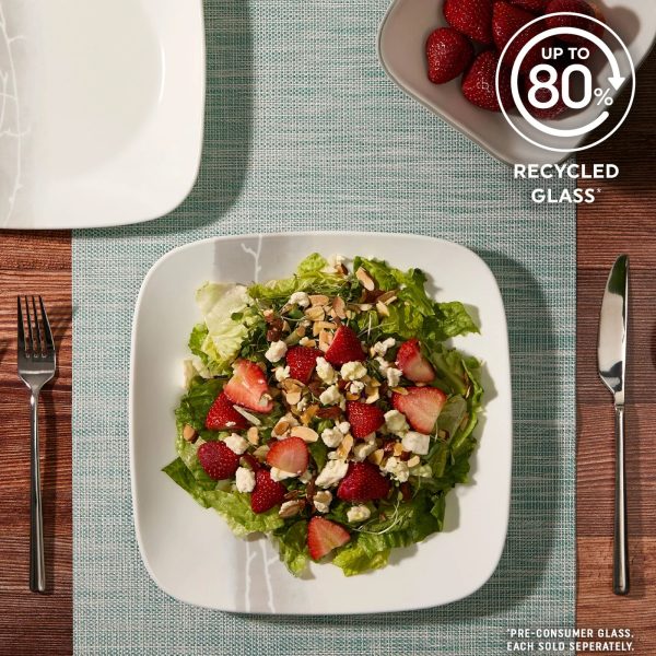Corelle Dinnerware- Lightweight Square Wandering Grove 9 Salad Plate