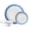 Corelle Dinnerware- Lightweight Cobalt Circles 12-piece Mugless Dinnerware Set, Service of 4 Corelle Dinnerware- Lightweight Cobalt Circles 12-piece Mugless Dinnerware Set, Service of 4