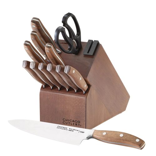 Corelle Dinnerware- Lightweight Signature Edge Walnut 13-piece Knife Block Set