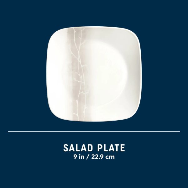 Corelle Dinnerware- Lightweight Square Wandering Grove 9 Salad Plate