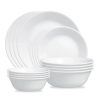 Corelle Dinnerware- Lightweight Winter Frost White 16-piece Mugless Dinnerware Set, Service for 4