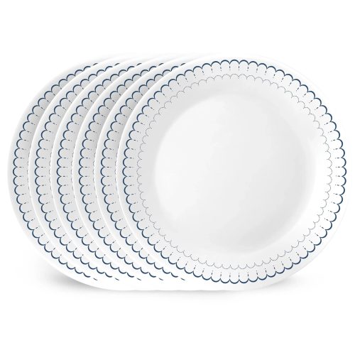 Corelle Dinnerware- Lightweight Caspian Lace 10.25 Dinner Plates, 6-pack