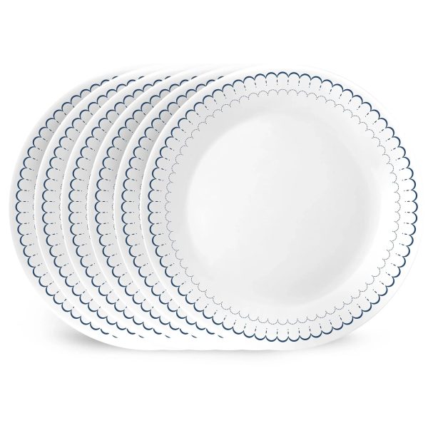 Corelle Dinnerware- Lightweight Caspian Lace 10.25 Dinner Plates, 6-pack