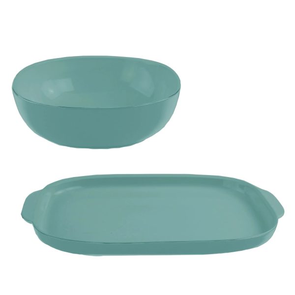 Corelle Dinnerware- Lightweight 2-piece Serving Set, Pool Blue