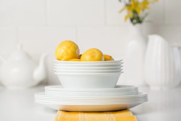 Corelle Dinnerware- Lightweight Winter Frost White 18-piece Dinnerware Set, Service for 6