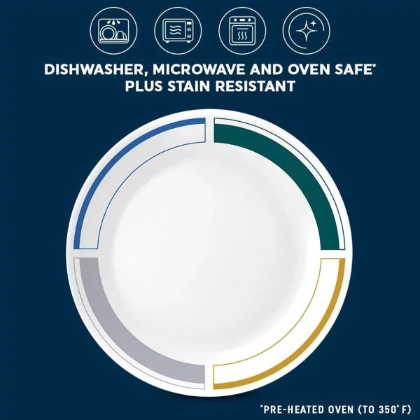 Corelle Dinnerware- Lightweight Color Block 10.25 Dinner Plate