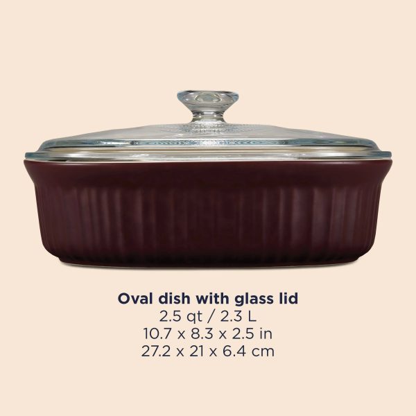 Corelle Dinnerware- Lightweight French Colors 2.5-quart Oval Baking Dish, Cabernet Corelle Dinnerware- Lightweight French Colors 2.5-quart Oval Baking Dish, Cabernet