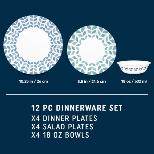 Corelle Dinnerware- Lightweight Color Block 8.5 Salad Plate