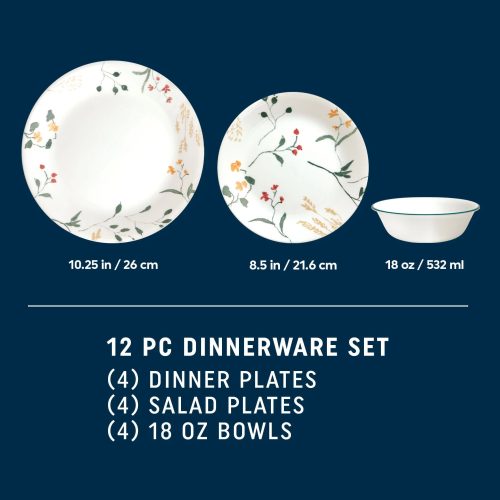 Corelle Dinnerware- Lightweight Wildflower Scatter 6.75 Appetizer Plate