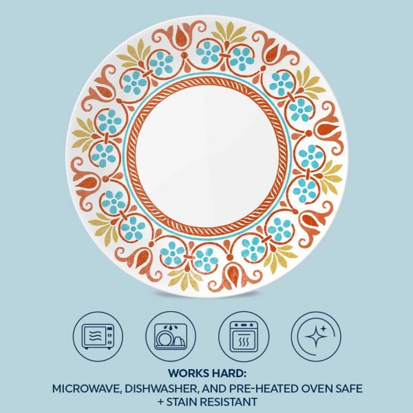 Corelle Dinnerware- Lightweight Global Collection Terracotta Dreams 10.25 Dinner Plate