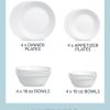 Corelle Dinnerware- Lightweight Winter Frost White 16-piece Mugless Dinnerware Set, Service for 4