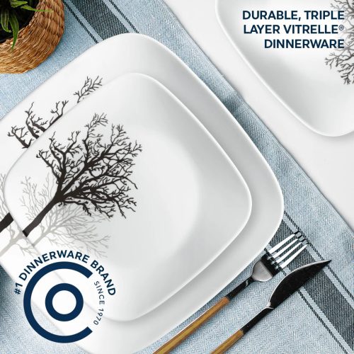 Corelle Dinnerware- Lightweight Timber Shadows 18-piece Dinnerware Set, Service for 6