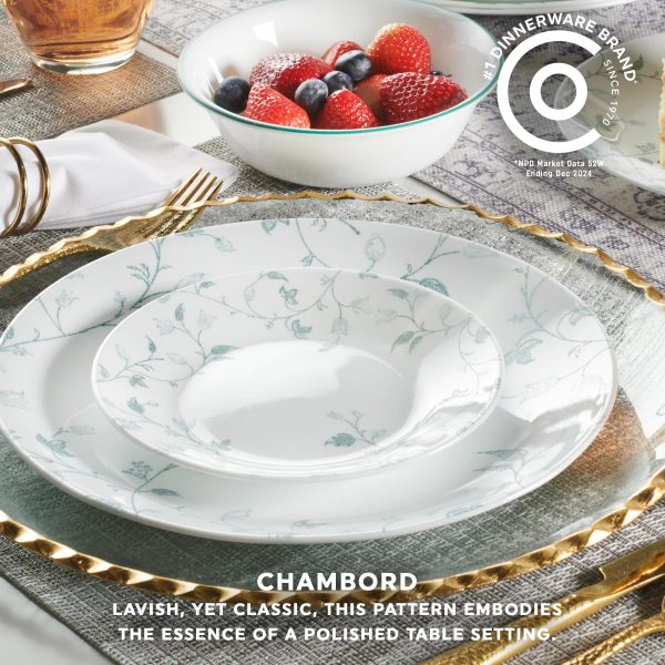 Corelle Dinnerware- Lightweight Chambord 18-piece Dinnerware Set, Service for 6