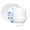 Corelle Dinnerware- Lightweight Botanical Stripes 12-piece Dinnerware Set, Service for 4