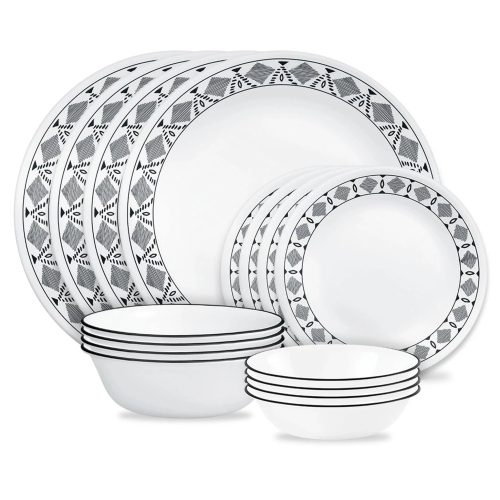 Corelle Dinnerware- Lightweight Cusco 16-piece Mugless Dinnerware Set, Service for 4