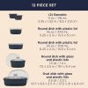 Corelle Dinnerware- Lightweight French Colors 12-piece Oval Bakeware Set, Navy