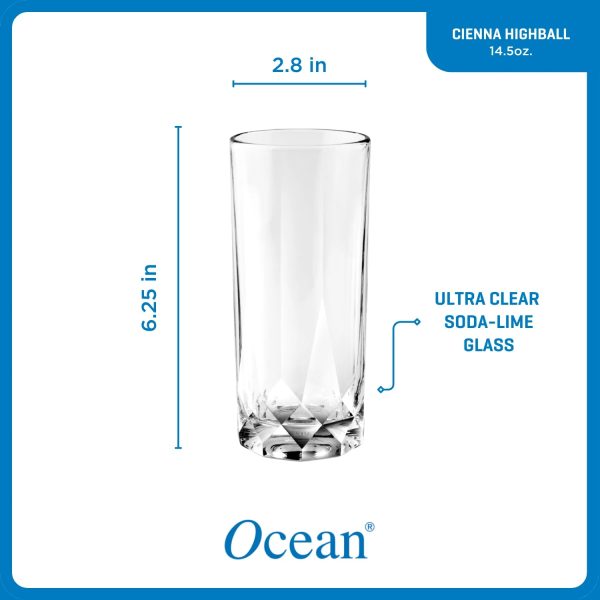 Corelle Dinnerware- Lightweight Cienna Long Drink Glasses (4-Pieces), 14.5-ounce, dishwasher Safe Corelle Dinnerware- Lightweight Cienna Long Drink Glasses (4-Pieces), 14.5-ounce, dishwasher Safe