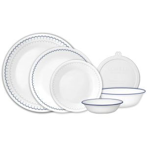 Corelle Dinnerware- Lightweight Caspian Lace 6.75 Appetizer Plate, 6-pack