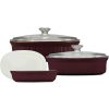 Corelle Dinnerware- Lightweight French Colors 6-piece Bakeware Set, Cabernet Corelle Dinnerware- Lightweight French Colors 6-piece Bakeware Set, Cabernet