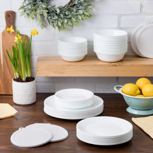 Corelle Dinnerware- Lightweight Winter Frost White 66-piece Dinnerware Set, Service for 12