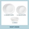 Corelle Dinnerware- Lightweight Linen Weave 12-piece Dinnerware Set, Service for4