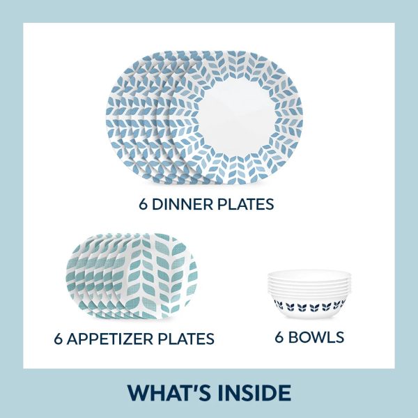 Corelle Dinnerware- Lightweight Global Collection Northern Pines 18-piece Dinnerware Set, Service for 6