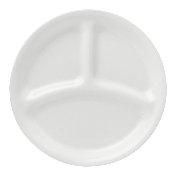 Corelle Dinnerware- Lightweight Winter Frost White 8.5 Divided Salad Plate