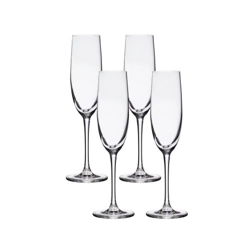 Corelle Dinnerware- Lightweight Bangkok Bliss Champagne Flute Glasses (4-Pieces), 6-ounce, Dishwasher Safe, Lead-free Crystalline