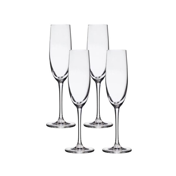 Corelle Dinnerware- Lightweight Bangkok Bliss Champagne Flute Glasses (4-Pieces), 6-ounce, Dishwasher Safe, Lead-free Crystalline