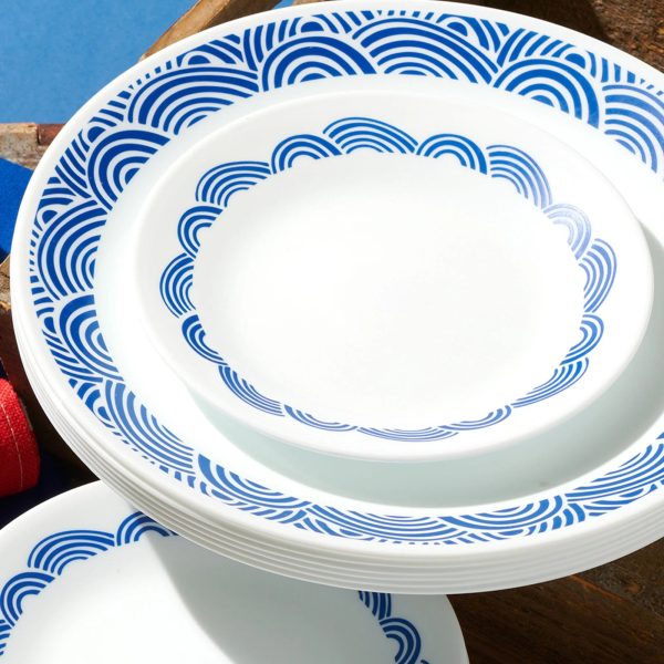 Corelle Dinnerware- Lightweight Rolling Waves 18-piece Dinnerware Set, Service for 6