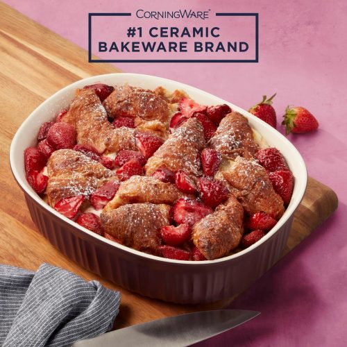 Corelle Dinnerware- Lightweight French Colors 2.5-quart Oval Baking Dish, Cabernet
