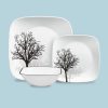 Corelle Dinnerware- Lightweight Timber Shadows 12-piece Dinnerware Set, Service for 4