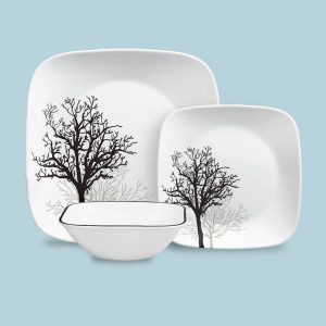 Corelle Dinnerware- Lightweight Timber Shadows 18-piece Dinnerware Set, Service for 6