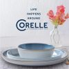 Corelle Dinnerware- Lightweight Stoneware 16-piece Dinnerware Set, Service for 4, Nordic Blue