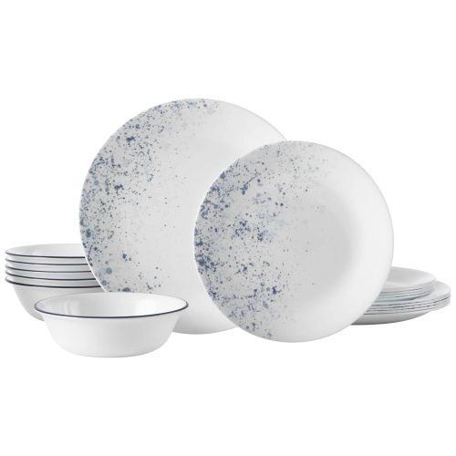 Corelle Dinnerware- Lightweight Indigo Speckle 18-piece Dinnerware Set, Service for 6