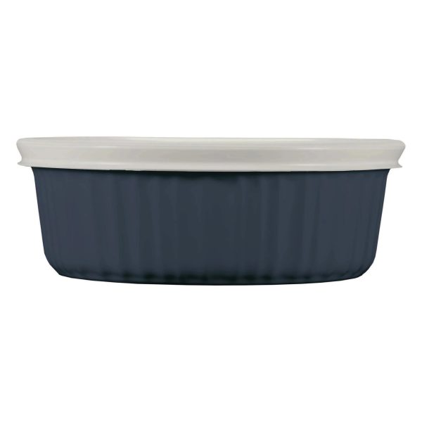 Corelle Dinnerware- Lightweight French Colors 24-ounce Baking Dish with Lid, Navy