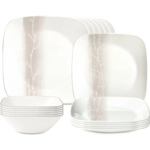 Corelle Dinnerware- Lightweight Square Wandering Grove 10.5 Dinner Plate